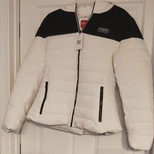 GUESS Monochrome Hooded Puffer Jacket NWT